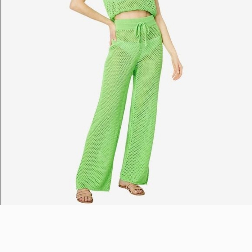 WeWoreWhat Lime Green Crochet 2 Piece Set